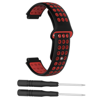 Double Colour Silicone Sport Wrist Strap for Garmin Forerunner 220 / Approach S5 / S20 (Black Red)