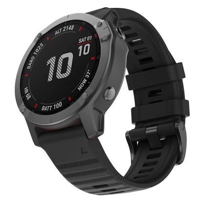 For Garmin Fenix 6X 26mm Smart Watch Quick Release Silicon Wrist Strap Watchband(Black)