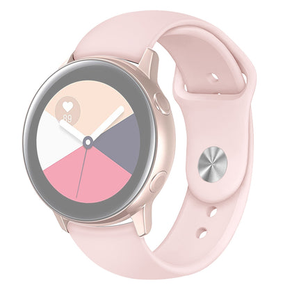 For Galaxy Watch Active 2 Smart Watch Solid Color Silicone Wrist Strap Watchband, Size:S(Pink)