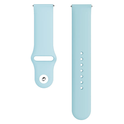 For Galaxy Watch Active 2 Smart Watch Solid Color Silicone Wrist Strap Watchband, Size:S(Light Blue)