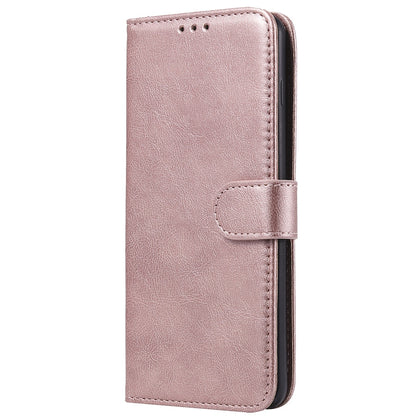 For Galaxy S10+ Solid Color Horizontal Flip Protective Case with Holder & Card Slots & Wallet & Photo Frame & Lanyard(Rose Gold)