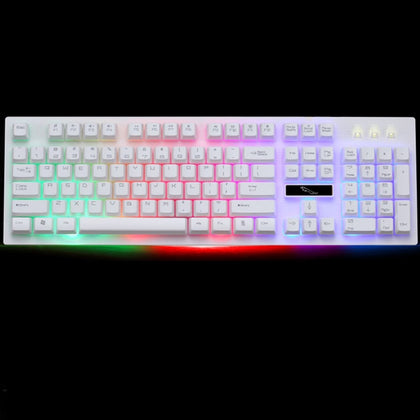 ZGB G20 104 Keys USB Wired Mechanical Feel RGB Backlight Computer Keyboard Gaming Keyboard(White)