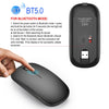 HXSJ M90 2.4GHz Ultrathin Mute Rechargeable Dual Mode Wireless Bluetooth Notebook PC Mouse (Black)