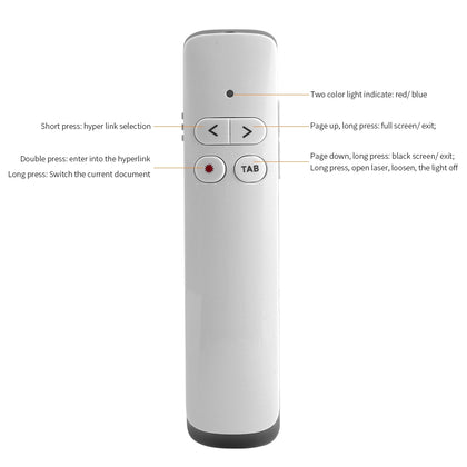 PP924 2.4GHz Portable Wireless Presenter Remote Control with Laser & Page Up / Down & Full Screen Black Screen & Hyperlink & Docum
