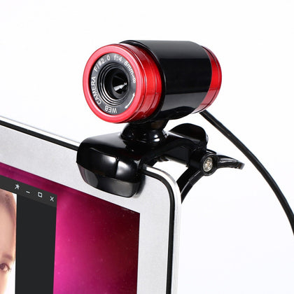 HXSJ A860 30fps 12 Megapixel 480P HD Webcam for Desktop / Laptop, with 10m Sound Absorbing Microphone, Length: 1.4m(Red + Black)