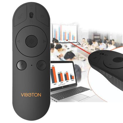VIBOTON VMP07 2.4GHz Multimedia Presentation Remote PowerPoint Clicker Wireless Presenter Handheld Controller Flip Pen, Control Di