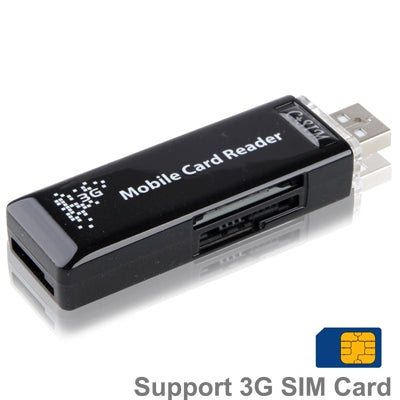 All in 1 USB Flash Disk Style Card Reader Support SD / MMC / RS-MMC / Mini SD / T-Flash / MS / MS PRO / MS DUO / M2 / 3G SIM / Car