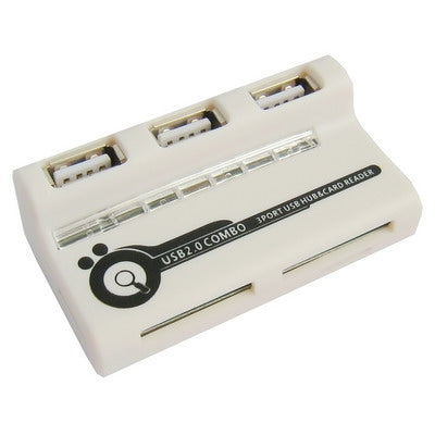 Hi-Speed Card Reader/Writer with 3 Ports USB HUB, Support Card: SD/MMC,MS,TF?M2(White)
