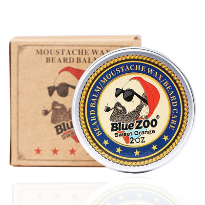 Blue ZOO Beeswax Moisturizing Beard Shape Organic Beard Care Balm, Size:7.1×2.7cm( Eucalyptus)