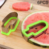 6 PCS Simple Watermelon Dicing Device Popsicle Shape Mold Watermelon Slice Model Random Color Delivery