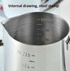 1000ml 304 Stainless Steel Pointed Mouth Etched Cup Graduated Measuring Cup Milk Foam Cup Coffee Pot