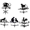 Outdoor Courtyard Roof Stainless Steel Spray Paint Weather Vane(Dog Trainer)