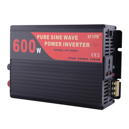 SUVPR DY-LG600S 600W DC 12V to AC 220V Pure Sine Wave Car Power Inverter with Universal Power Socket