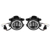 Pair 4 Inch 30W 3000Lm LED Fog Lights Halo Angel DRL Driving Lamps for Jeep Wrangler JK TJ