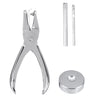 360Pcs Leather Rivets Double Cap Rivets Metal Fixing Tool with Punch Pliers Kit Craft Snap Fastener Press Button Repair Tool
