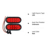 (2) Red Trailer Truck LED Sealed RED 6" Oval Stop/Turn/Tail Light Marine Waterproof Including 3-Pin Water Tight Plug DOT SAE with Wires and Grommet