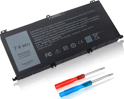 74Wh Type 357F9 71JF4 Li-Ion Battery for Dell Inspiron 15 7000 Gaming 15 7559 7557 7567 7566 7759 5576 5577 INS15PD 0GFJ6 P57F P65F001 071JF4 0357F9 6-Cell 11.1V 11.4V