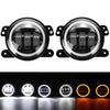 Pair 4 Inch 30W 3000Lm LED Fog Lights Halo Angel DRL Driving Lamps for Jeep Wrangler JK TJ