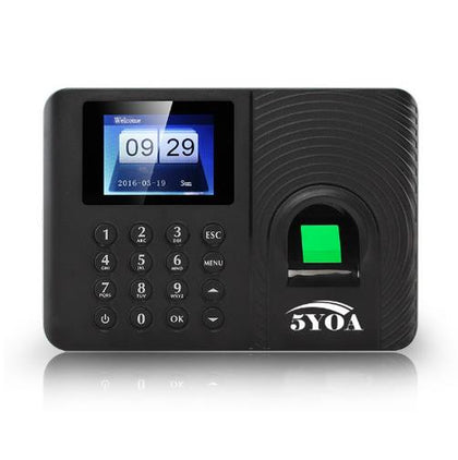 5YOA A10 Biometric Fingerprint Time Attendance Machine Clock Recorder Employee Recognition Device Electronic English Spanish Russian Check-In Fingerprint Reader