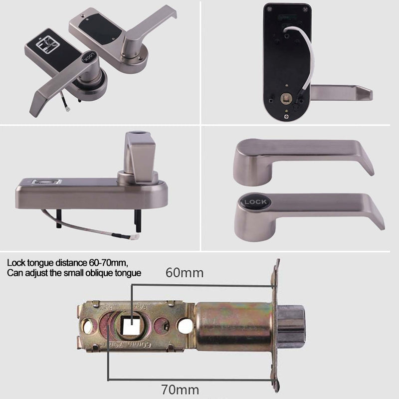 OS8818F Optical Fingerprint Door Lock, Replaceable Ball Lock, Zinc Alloy Material, with Mechanism Keys(Silver)
