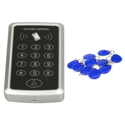 X3 RFID Single Door Access Control System with Keypad & 10 ID Card Token Keyfobs, Support Password & EM Card Reader