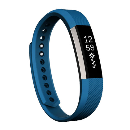 For Fitbit Alta Watch Oblique Texture Silicone Watchband, Small Size, Length: about 18.5cm(Blue)