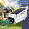 T13-2 1080P HD Solar Powered 2.4GHz WiFi Security Camera with Battery, Support Motion Detection, Night Vision, Two Way Audio, TF Card