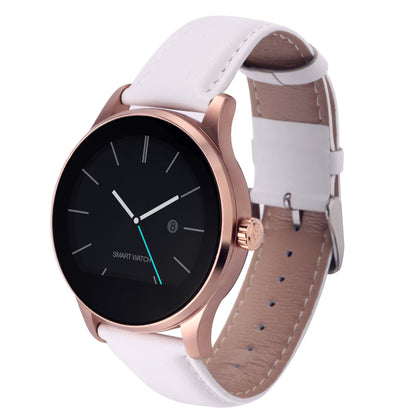 K88H 1.22 inch 2.5D Curved Screen Bluetooth 4.0 IP54 Waterproof Couples Style Leather Strap Smart Bracelet with Heart Rate Monitor