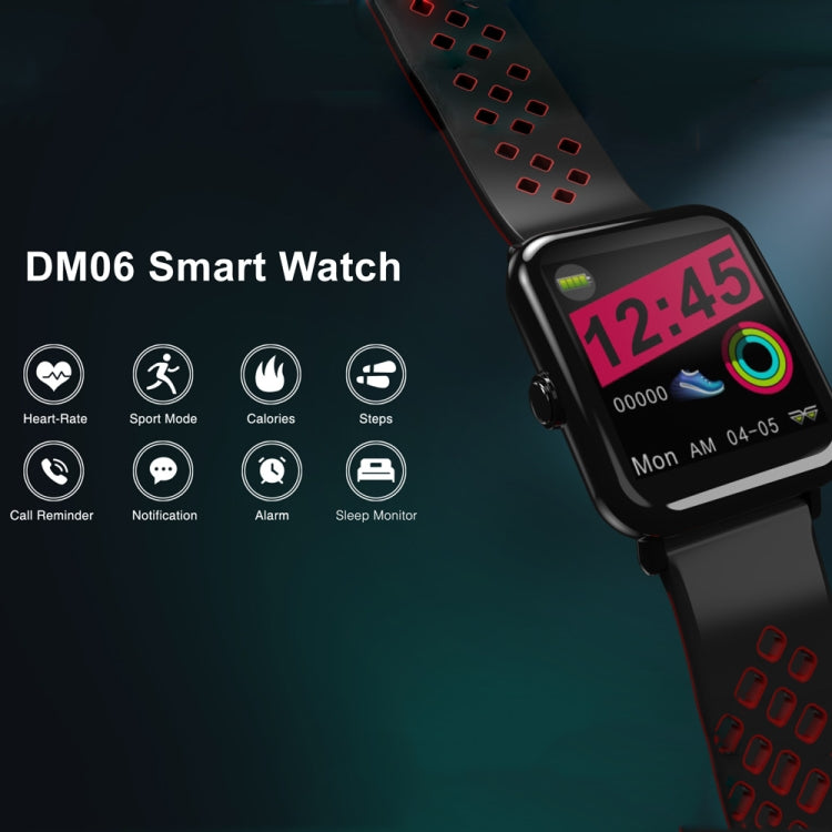 DM06 1.3  inch IPS Color Screen Smart Bracelet IP68 Waterproof, Support Call Reminder /Heart Rate Monitoring /Sleep Monitoring/ Sedentary Reminder (Black Grey)
