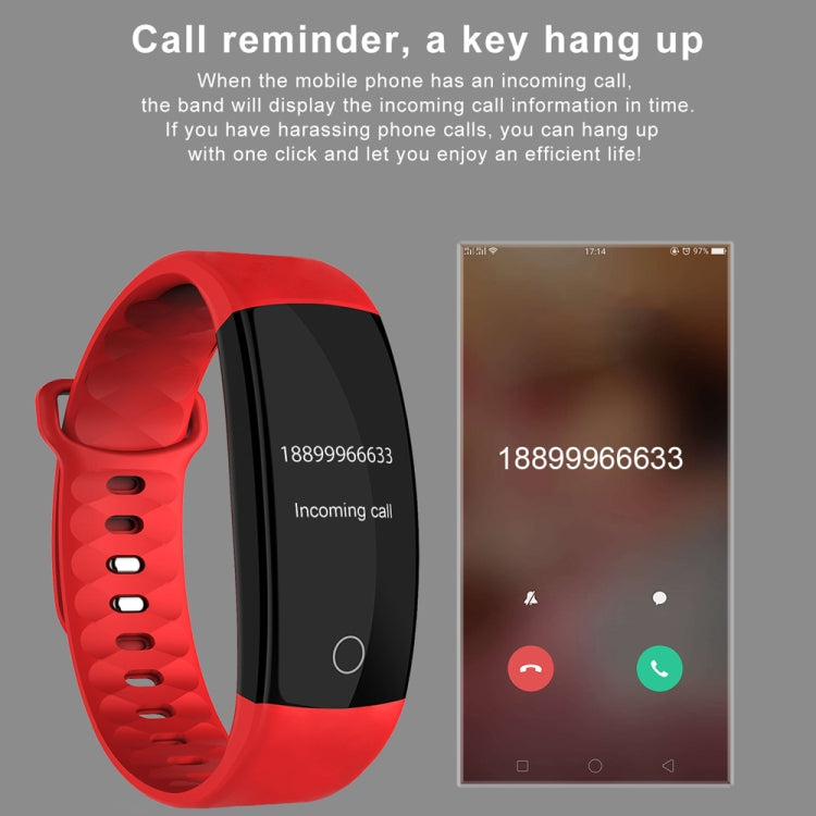 QS01 0.96 inches TFT Color Screen Smart Bracelet IP67 Waterproof, Support Call Reminder /Heart Rate Monitoring /Sleep Monitoring /Blood Pressure Monitoring /Sedentary Reminder (Red)