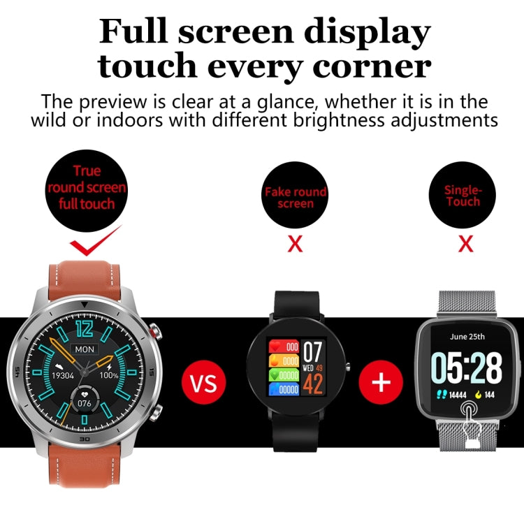 DT78 C23 1.3 inch Full Circle Full Touch Smart Sport Watch IP68 Waterproof, Support Real-time Heart Rate Monitoring / Sleep Monitoring / Bluetooth (Black Grey)