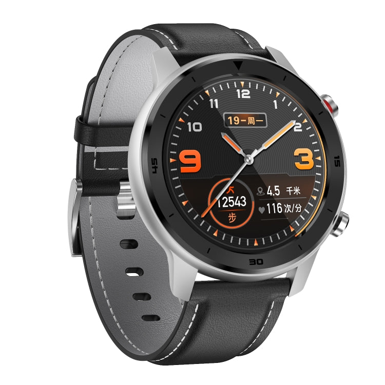 DT78 C23 1.3 inch Full Circle Full Touch Smart Sport Watch IP68 Waterproof, Support Real-time Heart Rate Monitoring / Sleep Monitoring / Bluetooth (Black Silver)