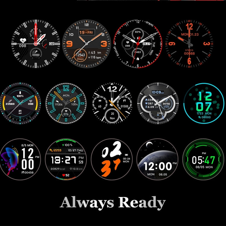 DT78 C23 1.3 inch Full Circle Full Touch Smart Sport Watch IP68 Waterproof, Support Real-time Heart Rate Monitoring / Sleep Monitoring / Bluetooth (Black Silver)