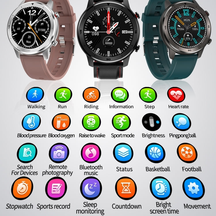 DT78 C23 1.3 inch Full Circle Full Touch Smart Sport Watch IP68 Waterproof, Support Real-time Heart Rate Monitoring / Sleep Monitoring / Bluetooth (Green)