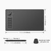 VEIKK A15PRO 10x6 inch 5080 LPI Type-C Interface Smart Touch Electronic Graphic Tablet (Grey)