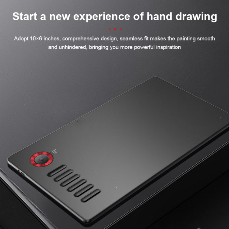 VEIKK A15PRO 10x6 inch 5080 LPI Type-C Interface Smart Touch Electronic Graphic Tablet (Red)