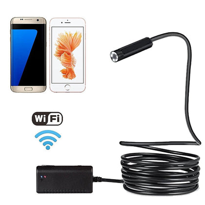5m WiFi Endoscope Snake Tube Inspection Camera with 6 LED for Android & iOS 6 Or Above & Tablet PC, Wireless Distance: About 15m,