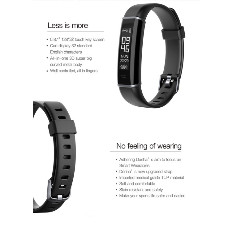 ID130 Fitness Tracker 0.87 inch OLED Screen Smartband Smart Bracelet, IP67 Waterproof, Support Sports Mode / Sleep Monitor / Remote Camera / Information Reminder (Dark Blue)