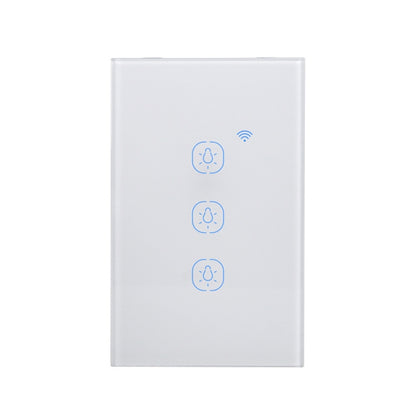 2.4G 3 Buttons Smart Light Wall Switch, Support Alexa / Google Home Voice Control, US Plug
