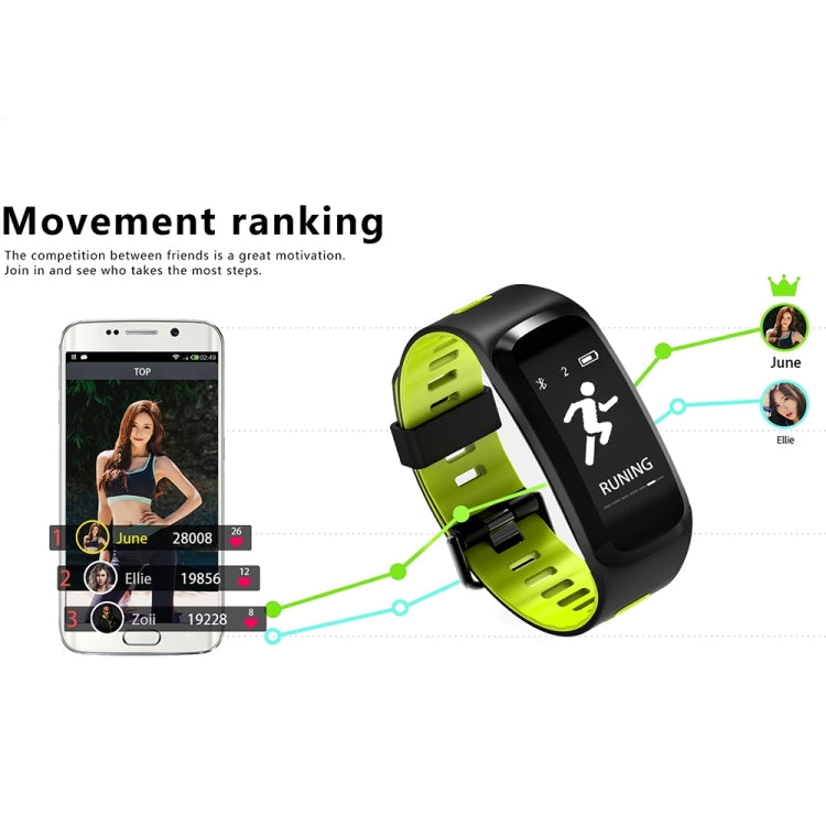F4 0.96inch OLED Touch Screen Display Bluetooth Sports Smart Bracelet, IP68 Waterproof, Support Blood Pressure / Blood Oxygen / Pressure / Heart Rate Monitor / Pedometer / Calls Remind / Sleep Monitor / Sedentary Reminder, Compatible with Android and iOS
