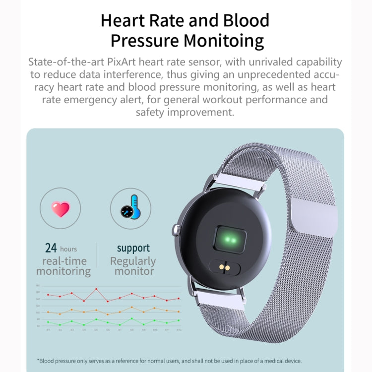 CV08C 1.0 inch TFT Color Screen Steel Watch Strap Smart Bracelet, Support Call Reminder/ Heart Rate Monitoring /Blood Pressure Monitoring/ Sleep Monitoring/Blood Oxygen Monitoring (Silver)