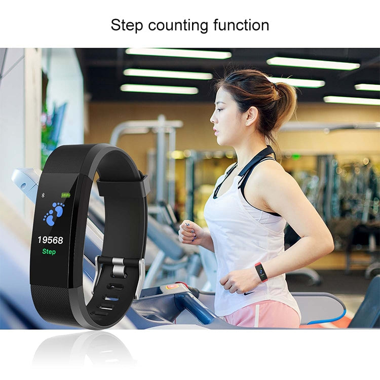 115Plus 0.96 inches OLED Color Screen Smart Bracelet,Support Call Reminder /Heart Rate Monitoring /Blood Pressure Monitoring /Sleep Monitoring /Sedentary Remind(Red)