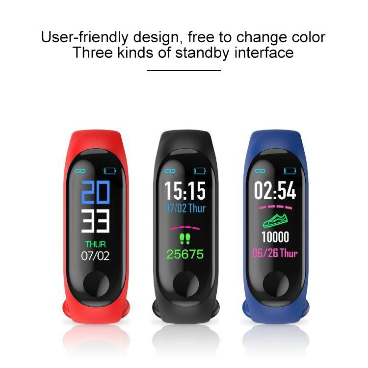 M3 0.96 inches TFT Color Screen Smart Bracelet IP67 Waterproof, Support Call Reminder /Heart Rate Monitoring /Blood Pressure Monitoring /Sleep Monitoring /Weather Forecast (Blue)
