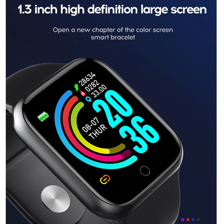 Y68 1.3 inch IPS Screen Smart Watch, IP67 Waterproof, Support Heart Rate Monitoring / Blood Pressure Monitoring / Sedentary Reminder / Sleep Monitoring (Silver+Black)