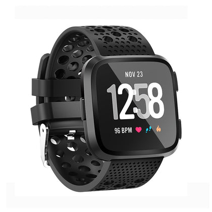 Smart Watch Venting Circle Hole Wrist Strap Watchband for Fitbit Versa (Black)