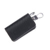Universal Leather Carbon Fiber Texture Waist Hanging Zipper Wallets Key Holder Bag (No Include Key)(Black)