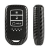 Carbon Fiber Texture Car Key Protective Cover for Honda English Return Button (Black)