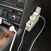 4.8A 80W Plastic Shell 3 Sockets in 1 Car Cigarette Lighter Car Charger Car Socket with Dual USB Ports(White)