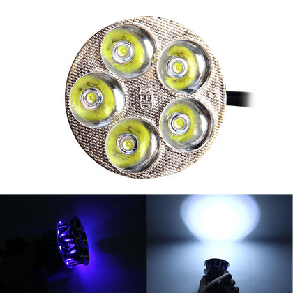 10W Wafer 5 LED White Motorcycle Headlight Lamp, DC 9-36V Cable Length: 20cm