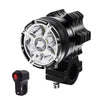 DC 9V-48V 4000LM 6000K 30W IP67 6 LED Lamp Beads Motorcycle Aluminum Alloy LED Headlight Lamps with Switch, Constantly Bright